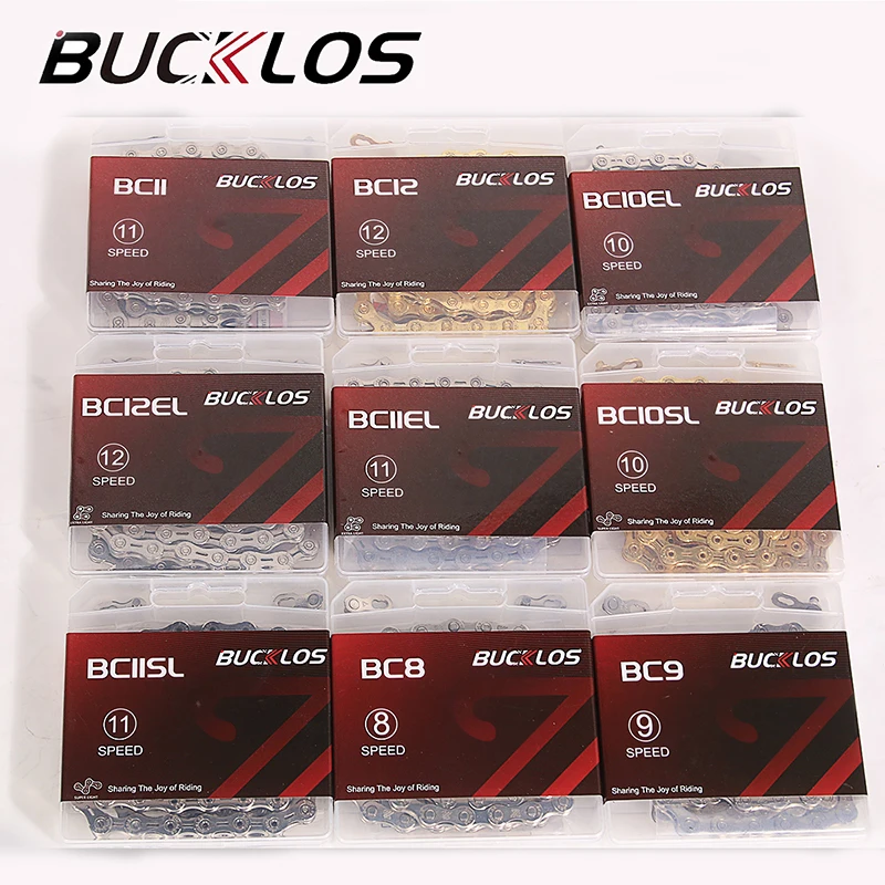 

BUCKLOS MTB Road Bike Chain 8/9/10/11/12S Bicycle 11 12 Speed Bicycle Corrente Ultralight 116/126 Links EL SL Cycling Bike Chain