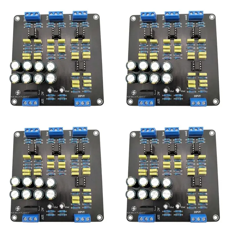 

A52T 4X NE5532 Двухканальный 2.0 Стерео Кроссоверный Фильтр для Динамиков (Высокие/Средние/Низкие Частоты) 3-полосный DIY Разделитель Частот для Усилителя Акустических Систем