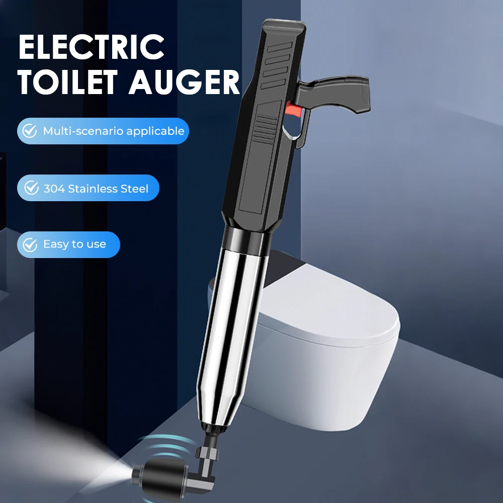 

Electric Toilet Auger Air Plunger High-Pressure Drainage Blasting Tool Electric Toilet Unclogger Pipeline Cleaner Unclogging Kit
