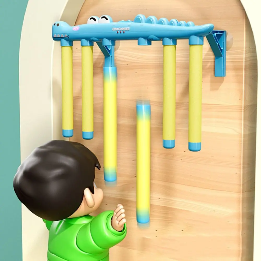 

Crocodile Challenge Falling Sticks Game Exercise Prop Quick Reaction Eye And Hand Grabbing Stick Parent-Child Falling