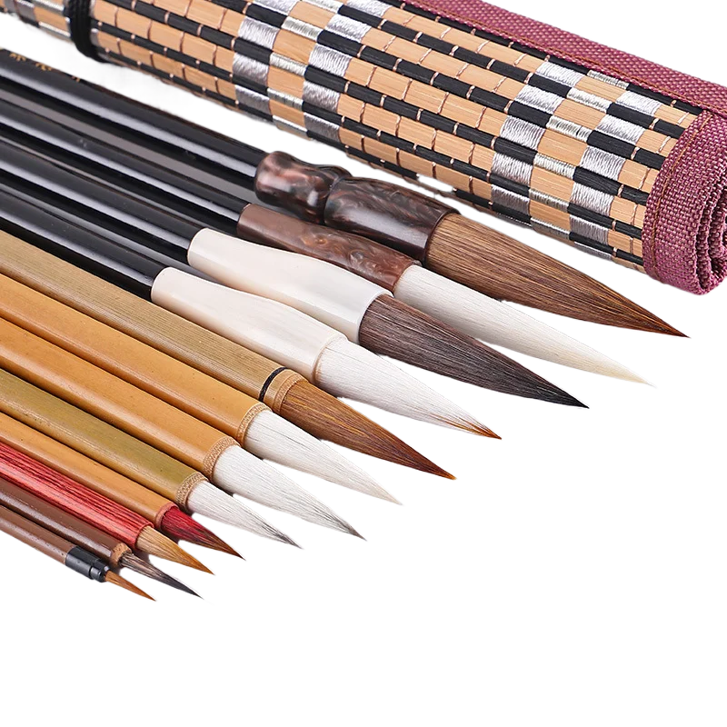 

Multiple Hair Chinese Painting Brush Genuine Weasel Hair Calligraphy Brush Set Beginner Brushwork Landscape Painting Art Supply