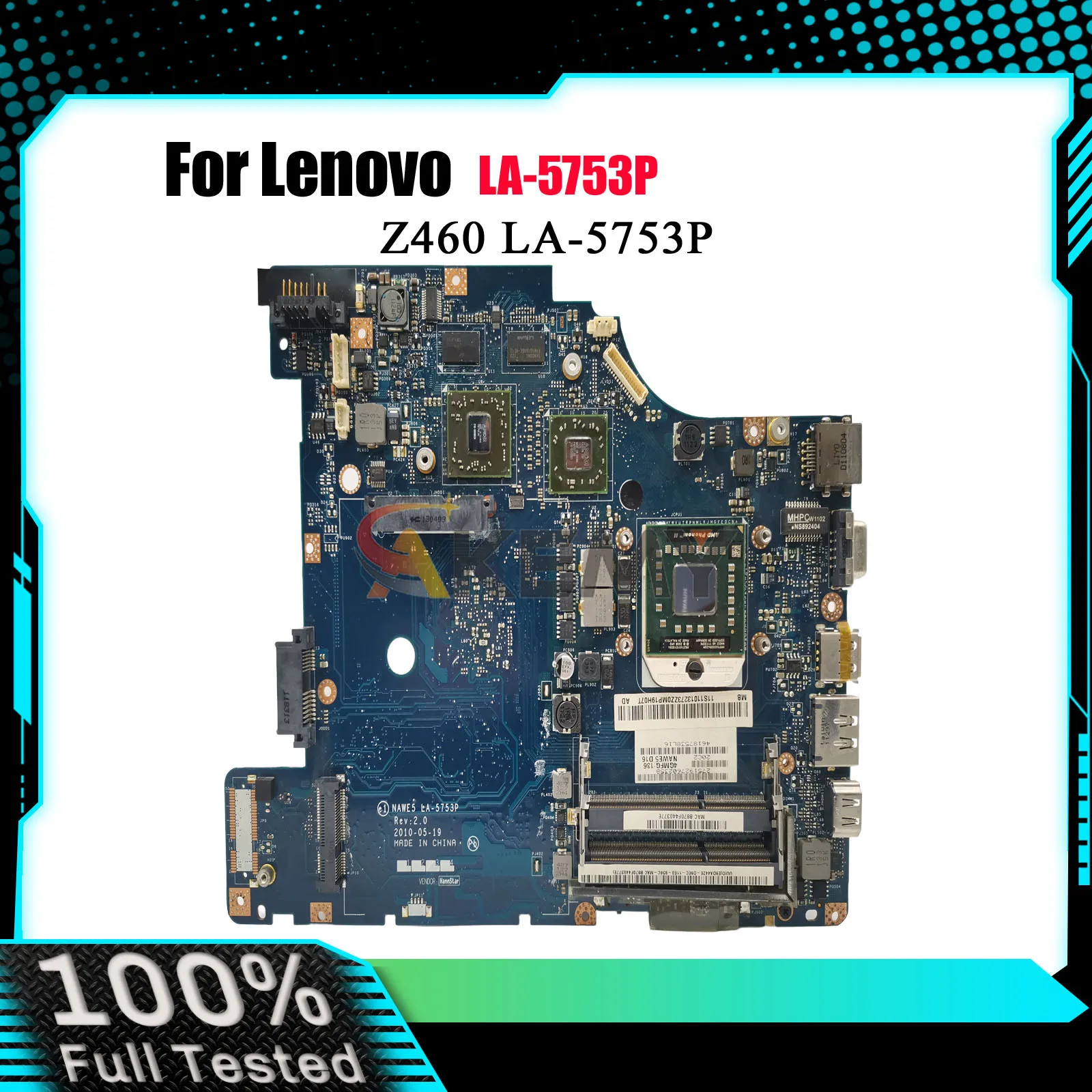 

Материнская плата ноутбука LA-5753P для Lenovo G465 Z465 с графическим процессором HD5470M 512M, 100% полностью протестирована