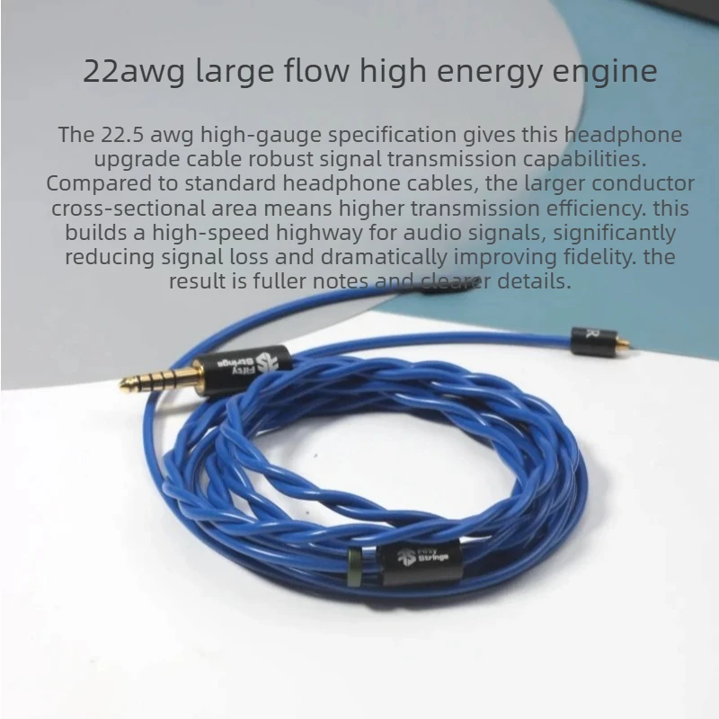 FiftyStrings Whisper 22awg Japanese Furukawa Oxygen-free Copper 0.78 Mmcx Braid Coaxial Shielding Headphone Upgrade Cable