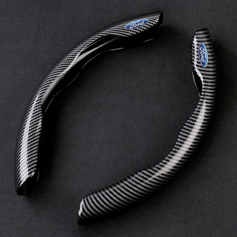 2pcs Carbon Fiber Car Steering Wheel Cover For Ford Focus mk2 mk3 Fiesta mk7 Ranger Mondeo mk4 Mustang Accessories Stickers view 2