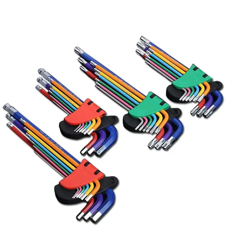 AliExpress Allen Key Set L Wrench Kit For Allen Screw 9PCS Long Arm Hex Key Set 1.5mm To 10mm Hexagon Spanner Hand Tools For Bicycle Repair