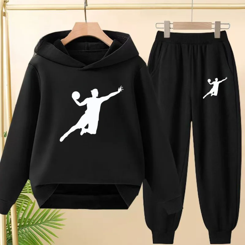 

Children AutumnWinter Clothing Basketball Sportswear Hoodie Sweatshirt+Pants Two-Piece Set Boys Girls Toddler Leisure Sports Set