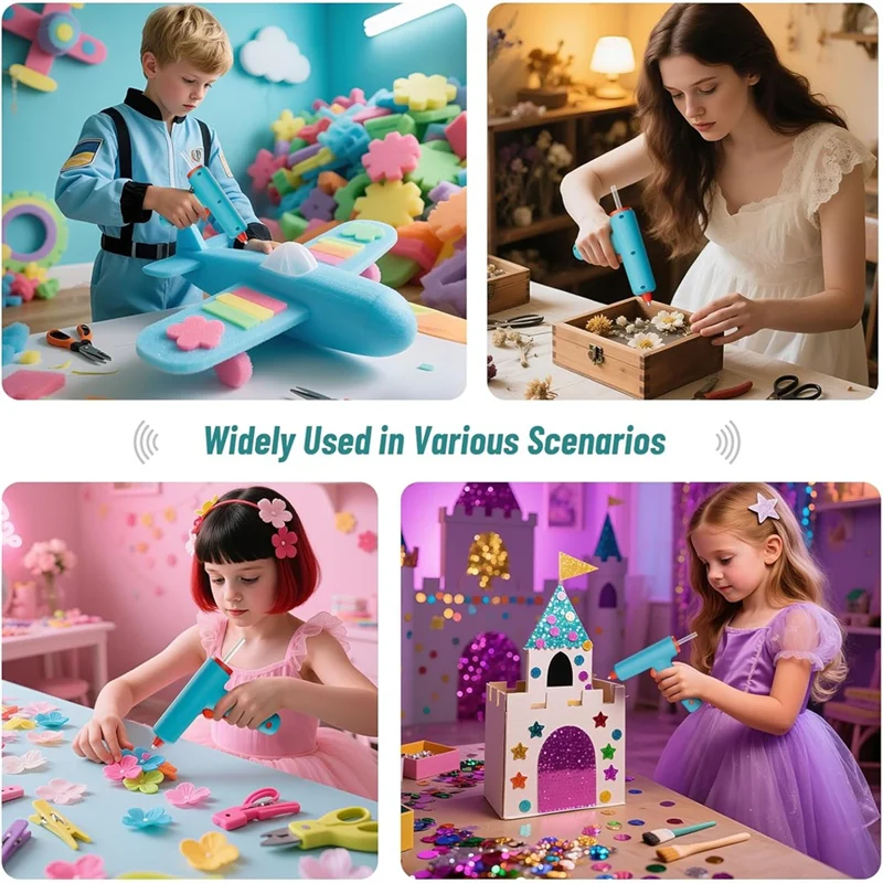 

A38Q-Hot Glue Gun,90S Fast Heating,Glue Gun And Sticks Set With 2600Mah Type-C Rechargeable 30 Premium Glue Sticks,For Crafts