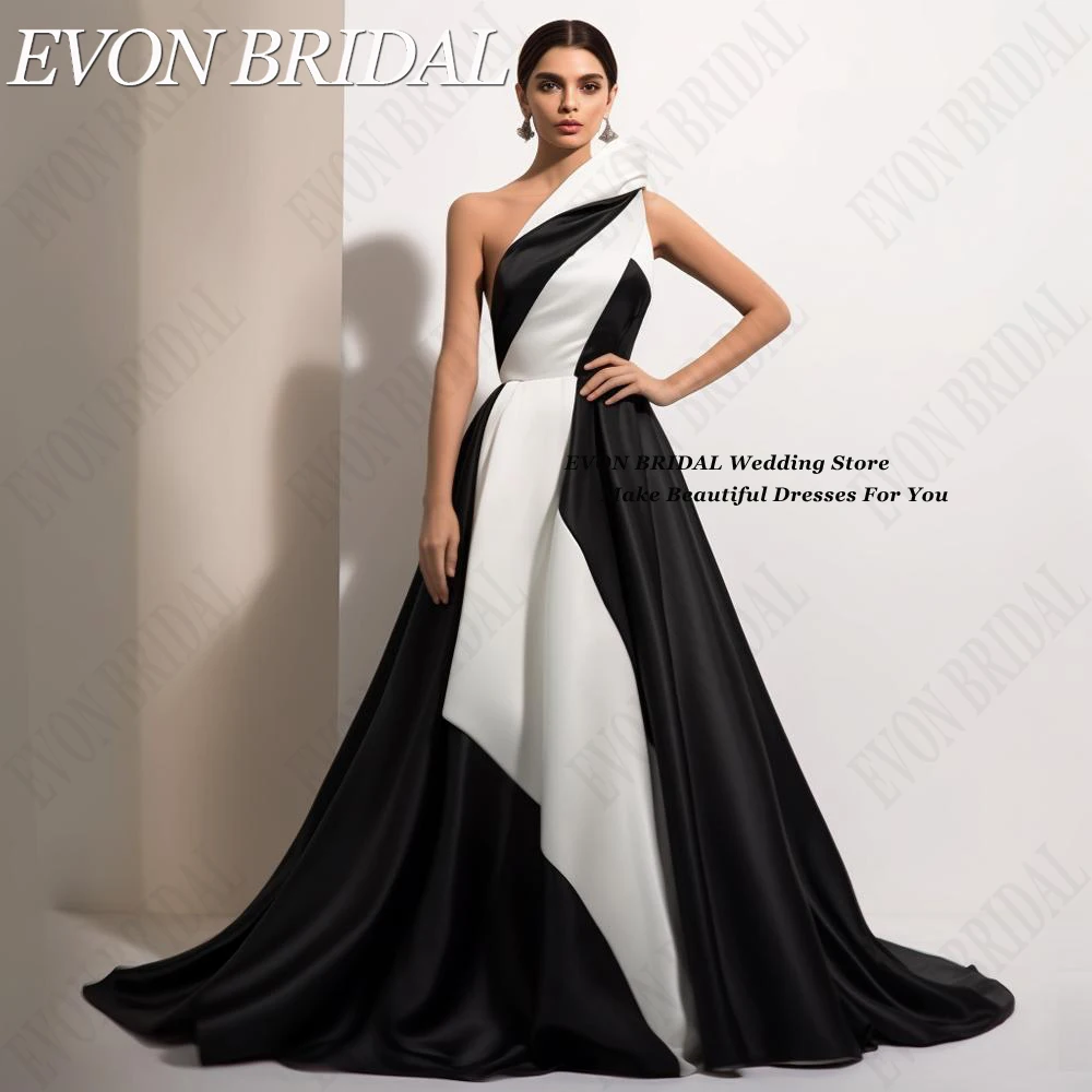 EVON BRIDAL Satin Evening Dresses For Women Stitching Color vestidos para eventos especiales 2024 A-Line Formal Occasion Dresses