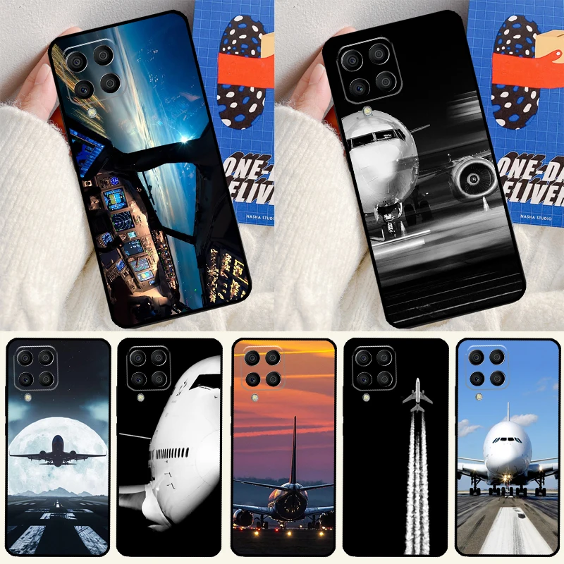 Aircraft Airplane Fly Travel For Samsung Galaxy M15 M55 M33 M13 M23 M53 M31 M51 M14 M34 M54 M20 M30s M52 M32 Phone Case