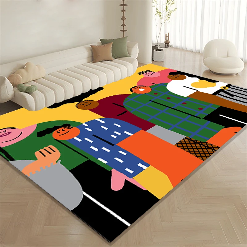 Fashion Creative Abstract Decorate Living Room Carpet Foldable Machine Washable Coffee Table Plush Mat Fluffy Rug Ковер Tapis 러그