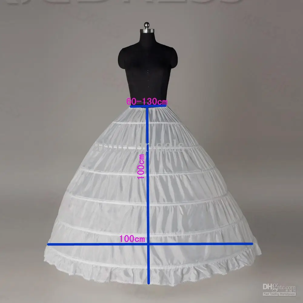 High Quality Cheap White 6 Hoops Petticoats Plus Size Organza For Ball Gown Wedding Dresses Crinoline Underskirt In Stock