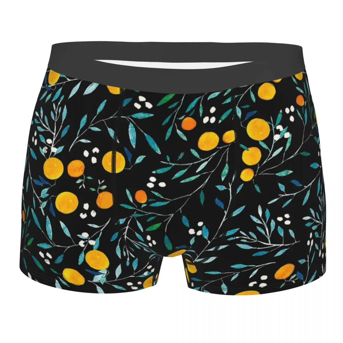 Oranges On Black Underpants Breathbale Panties Men's Underwear Comfortable Shorts Boxer Briefs