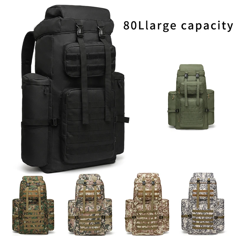 

80L Mountaineering Bag Climb Bag Tactical Backpacks Large Backpack Outdoors Hiking Camping Travel Bags