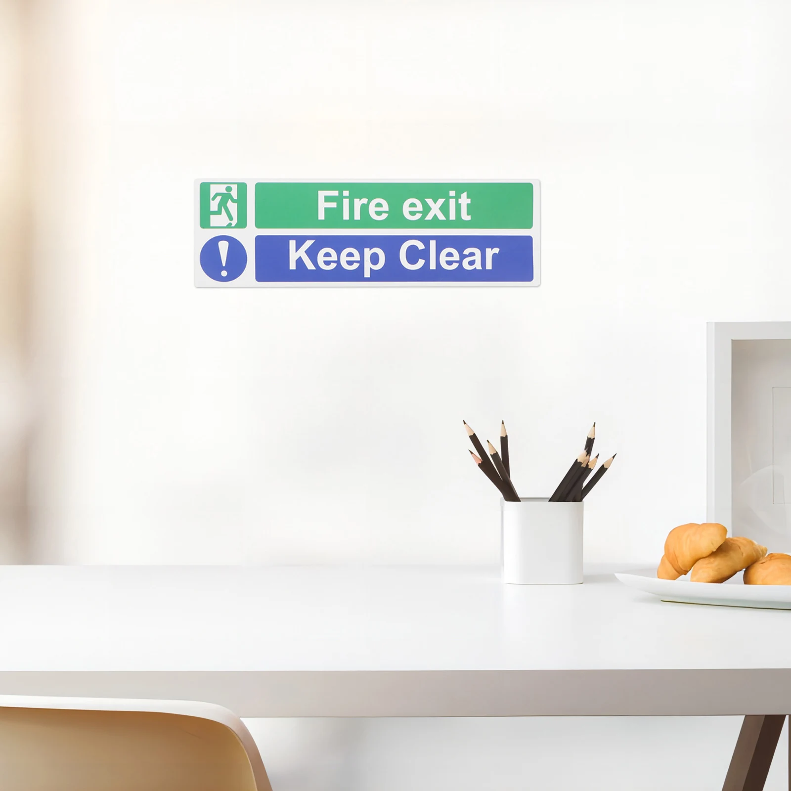 

5 Pcs Exit Reminder Stickers Do Not Obstruct Signs Doorway Obstruction Emergency Signage Logo Label Paper