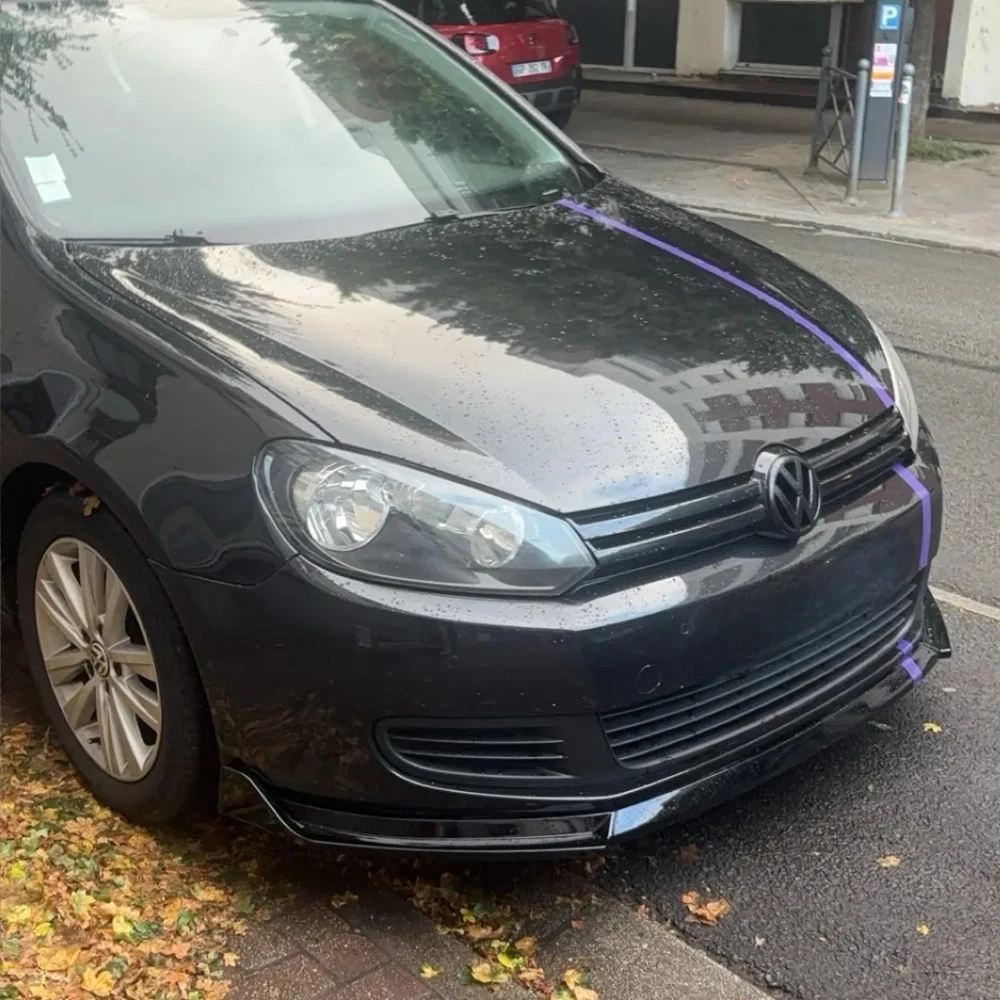 

Комплект из 3-х накладок-сплиттеров на передний бампер из АБС-пластика для VW Golf 6 MK6 Standard TSI TDI MPI 2008-2013, обвес, спойлер, защита, тюнинг