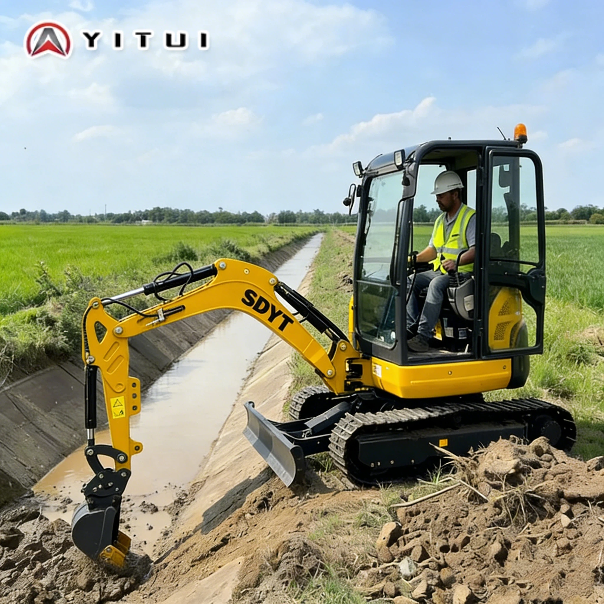 

Anti-Slip Tracks Mini Excavator 1.2 Ton Compact Digger With Hydraulic System For Farm & Agriculture Customized