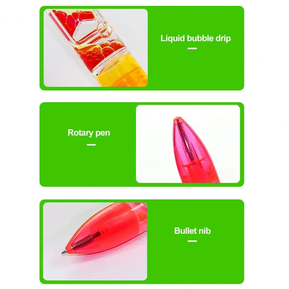 Motion-Bubble Pen Hourglass Stress Relief Ballpoint Pen Colorful Liquid Motion-Bubbler Fidget Pen Desk Toys School Supplies