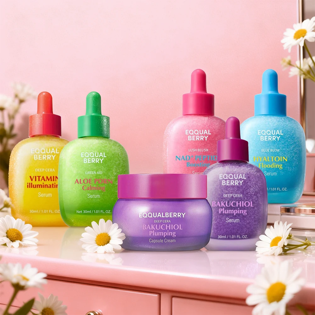 EQUALBERRY Bakuchiol Suero Plomo con Ceramida y Péptídeos Suero Facial 30ml Crema Facial Cápsula Reafirmante y Plumpante Coreano S