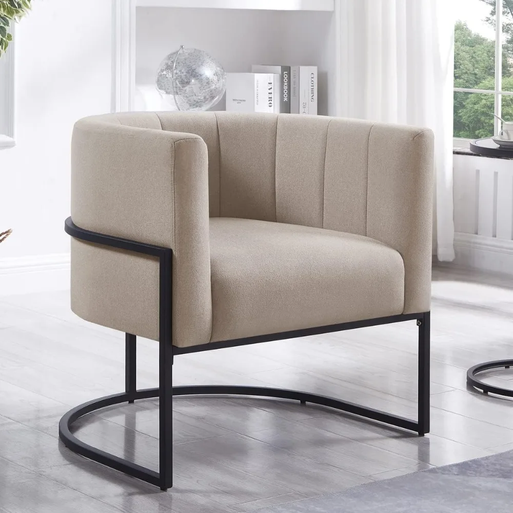 

Mid-Century Linen Upholstered Tufted Living Room
