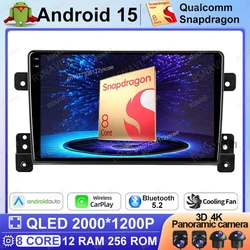 Android 15 Car Radio For Suzuki Grand Vitara 3 2005 -2015 QLED Multimedia Wireless Carplay Auto 5G WIFI Autoradio DVD Navigation