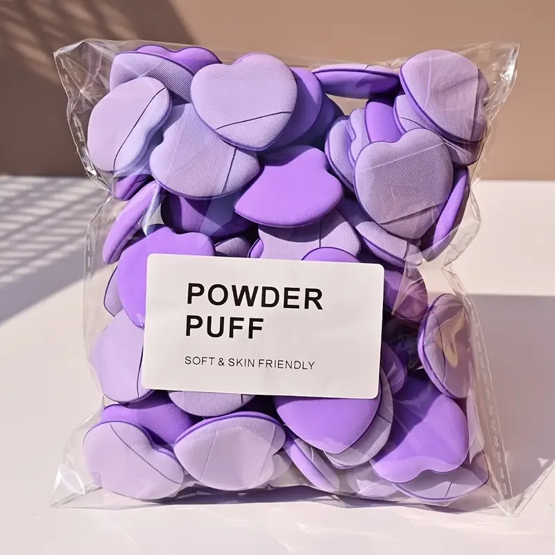 20 piezas de esponja para polvo de dedo en forma de corazón, herramienta de maquillaje sin látex, cojín de aire para dedo, juego de esponjas para polvo, esponja para maquillaje,