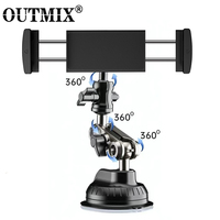 Universal Metal Tablet Phone Holder in Car Ball Head Bracket Suction Cup Mount 360 Rotation Stand for iPad 12.9\