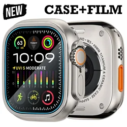 Glass+Metal Cover for Apple Watch Case Ultra 2 3 49mm Smartwatch Bumper+Screen Protector Tempered Iwatch Apple Watch Accessories