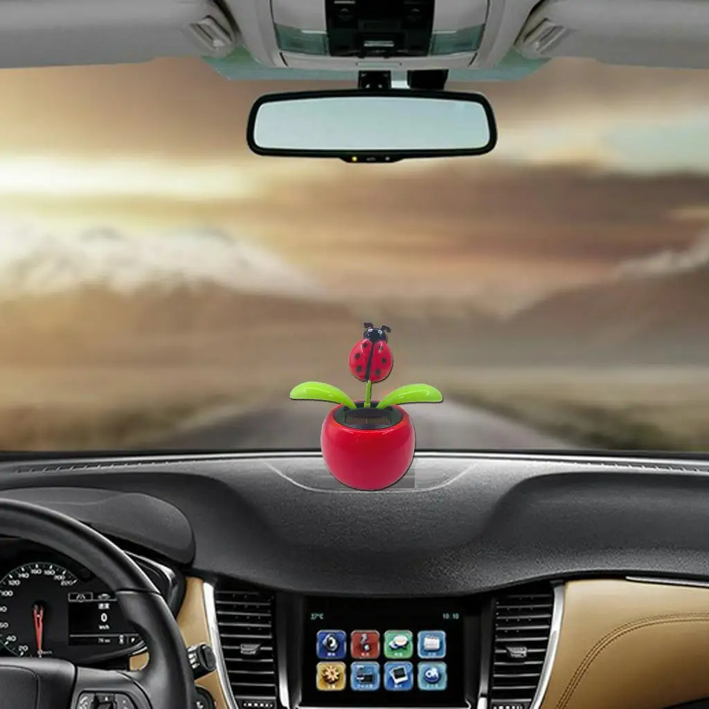 Solar Powered Nodding Figure Doll Toy Flip Flap Pot ABS Material Table Ornaments for Office Car Decor