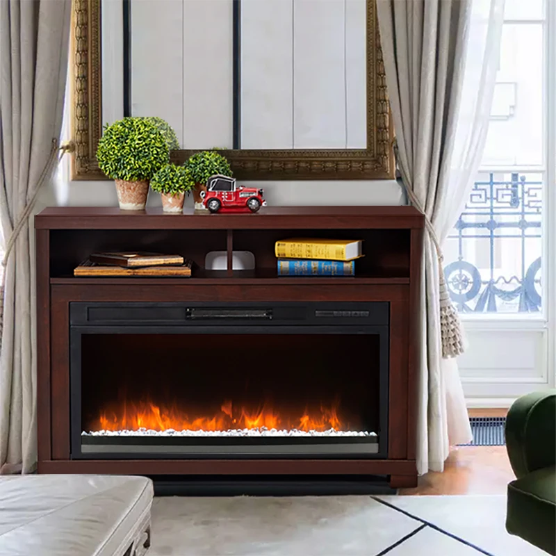 Simulation flame electronic decoration fireplace core heater bar hotel household wall-mounted heater embedded in wooden cabinet