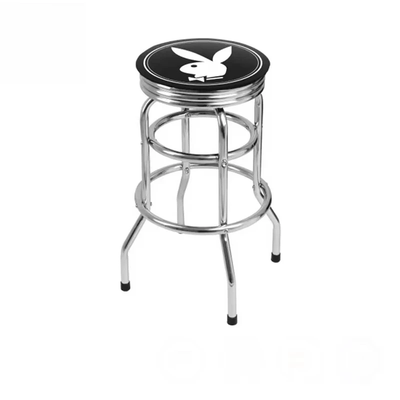 Modern Retro Chrome Swivel Metal Bar Stool Comfortable Leather Seating for Living Room Kitchen Dining Hotel Restaurant Furniture