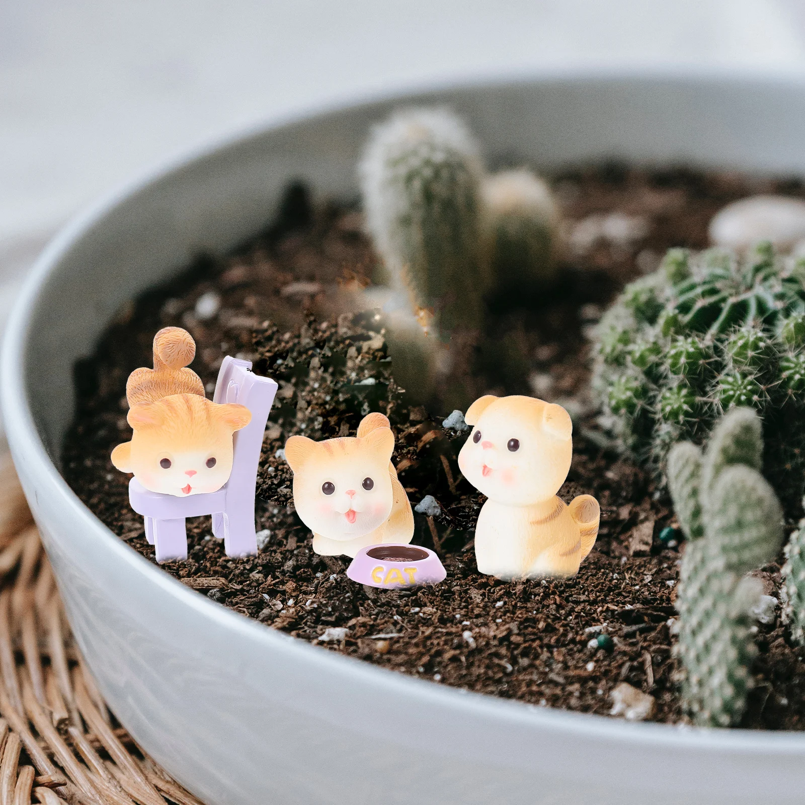 

Resin Cat nament Decorations Pet Figurines Lifelike Kitten Statues Craft Adornments Indoor Desktop Realistic Mini L