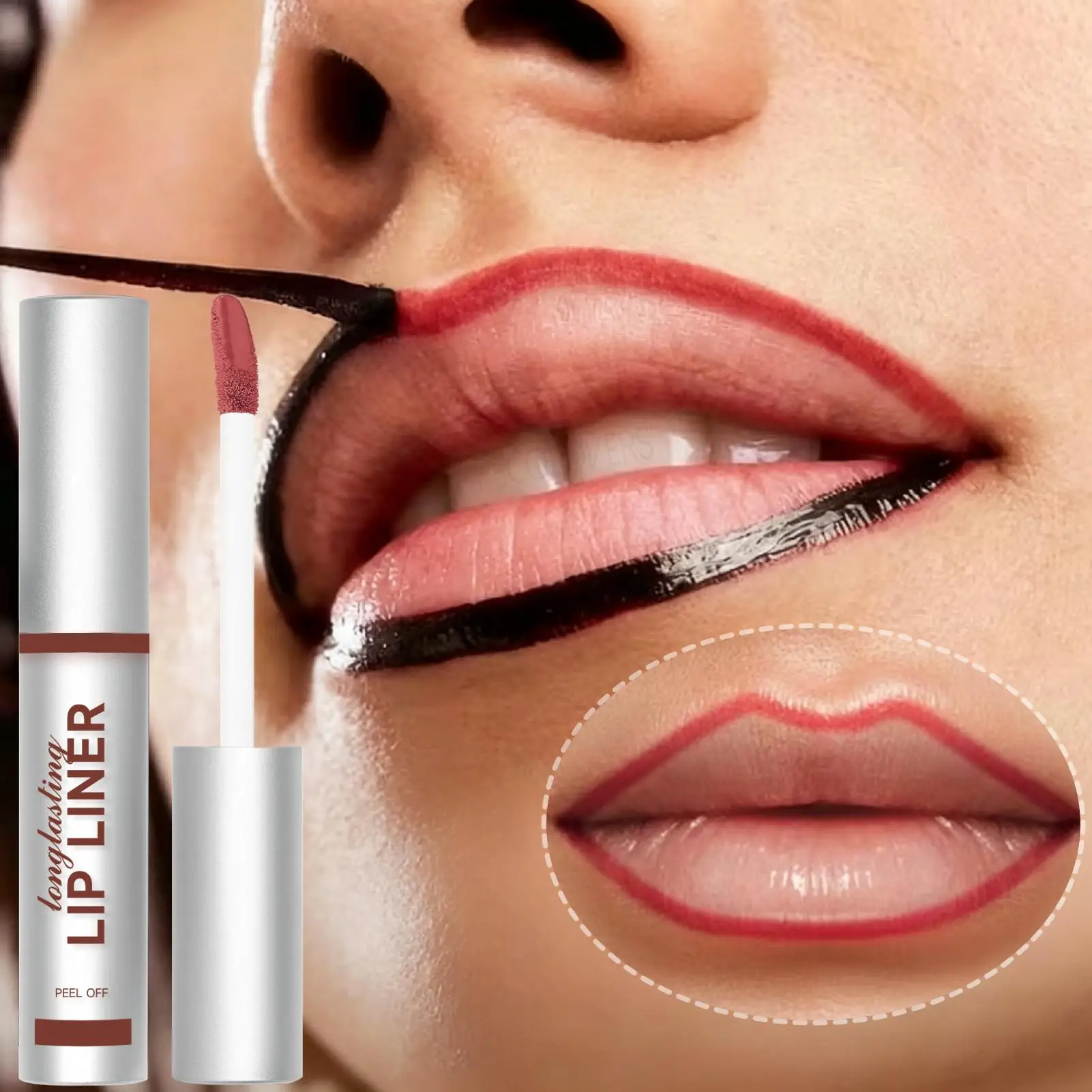 1PC Tear-off Lip Glaze Lip Gloss-Liquid Lipstick - Long-lasting Long-lasting Waterproof and Anti-smudge -off Lipstick