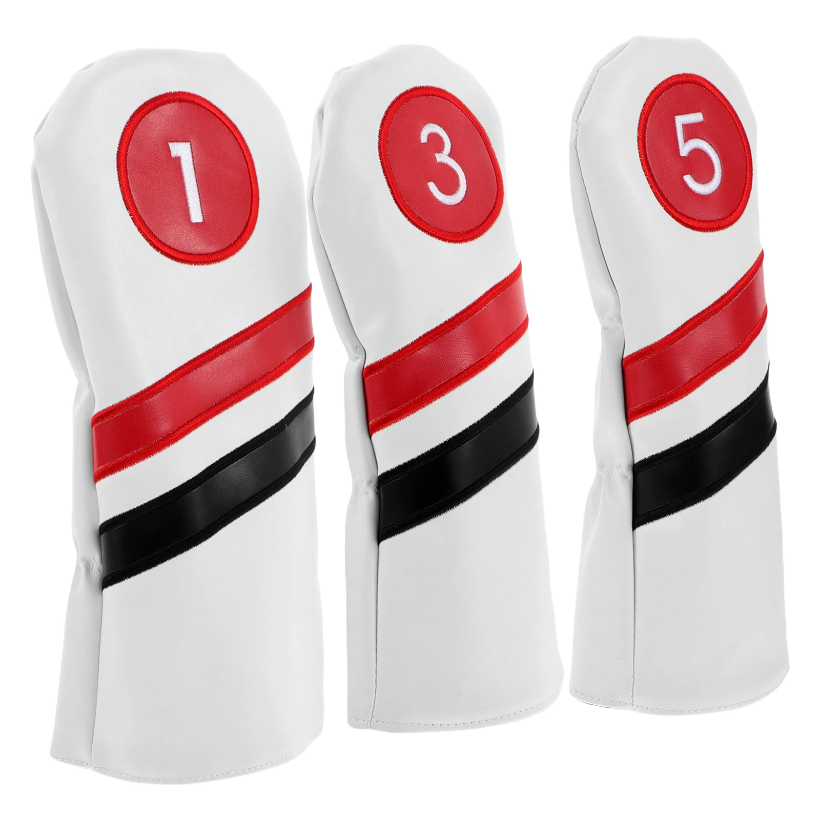 

3pcs Golf Club Head Covers Fake Leather Protection Putter Protectors Modern Design Golf Course Sports Lovers Golf Accessories