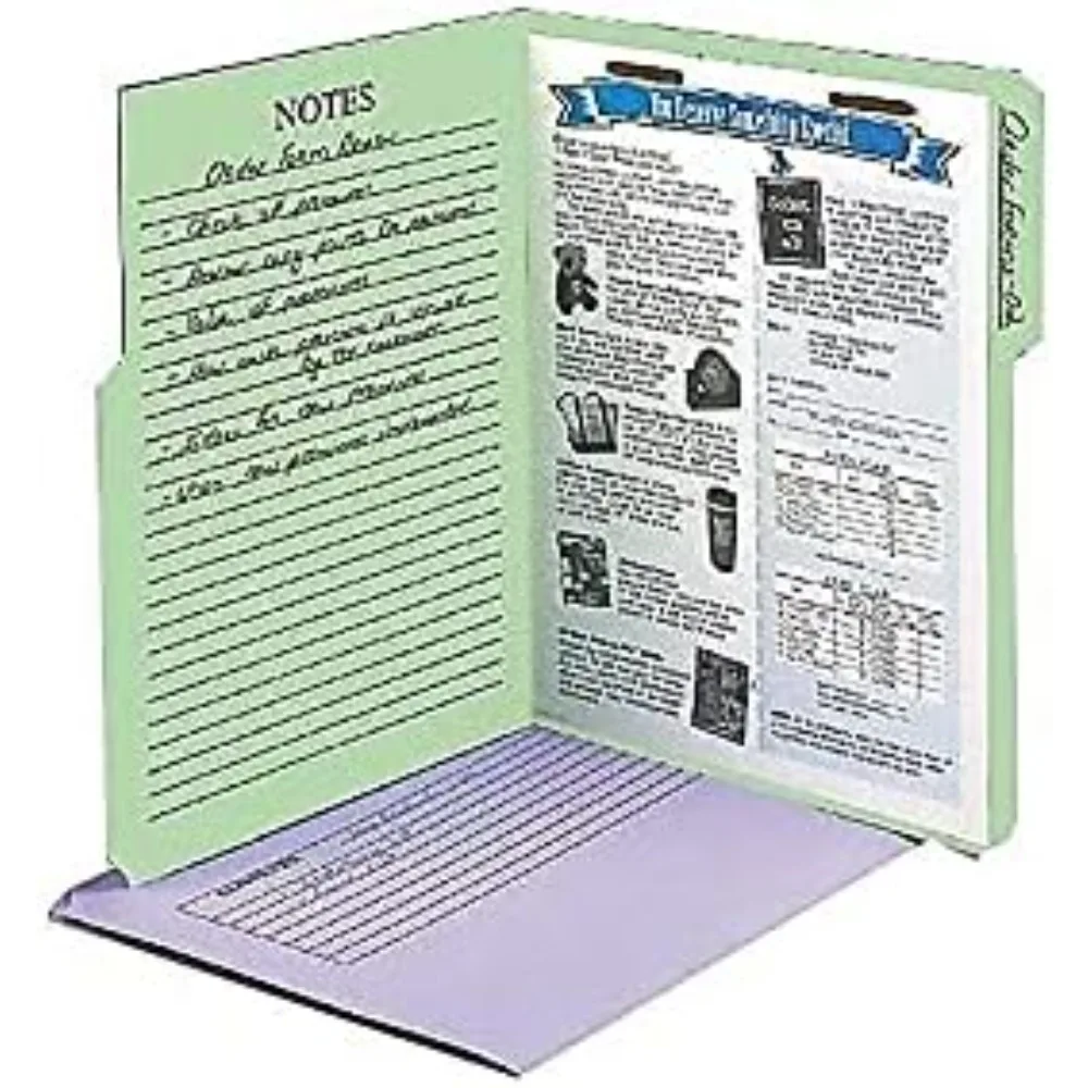 Assorted Letter-Size Top-Tab Folders with Fastener, 30-Pack for Organized Filing view 3