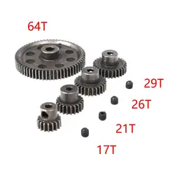 11184 Metal Diff Main Gear 64T 11181 pignone motore ingranaggi 17T 21T 26T 29T per camion 1/10 RC parti HSP Himoto Amax Redcat 94111