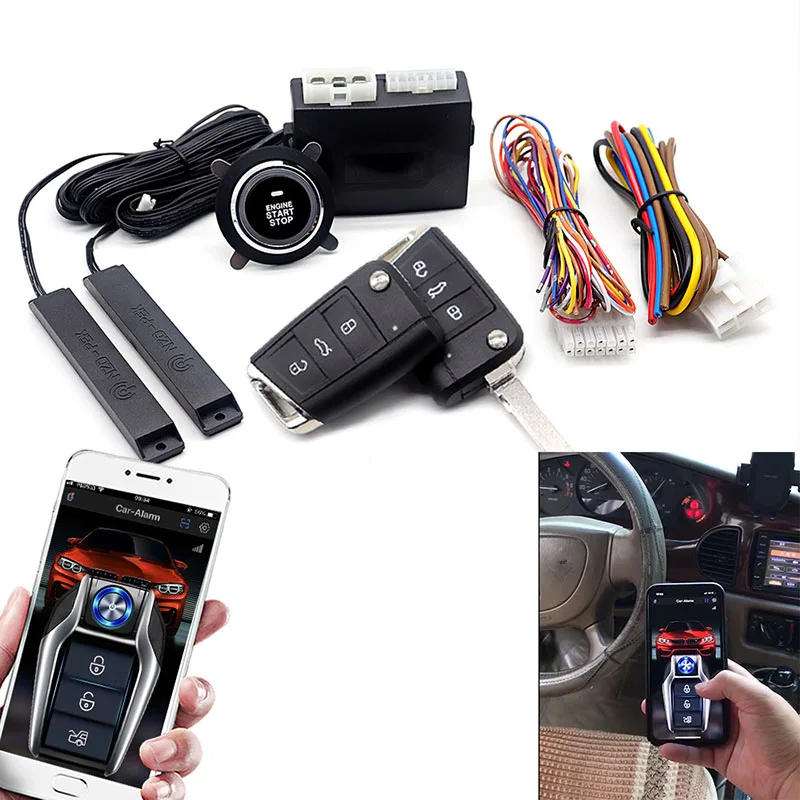 Car Alarm One-click Remote Startup Keyless Access System Mobile Phone Control Car