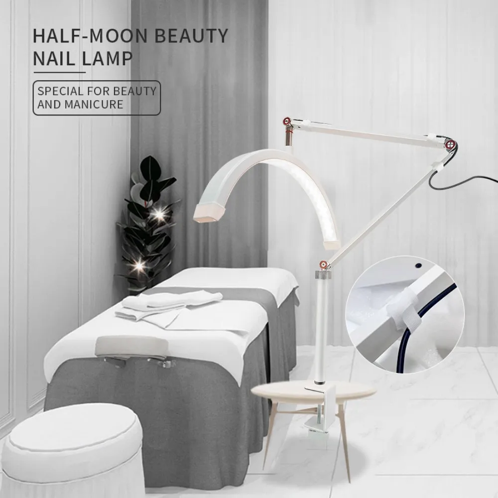 LED Half Moon Lamp Eyelash lighting Semi-Permanent Ring Light Beauty Table Clamp Cradle Makeup Tattoo Salon Nail Extensions