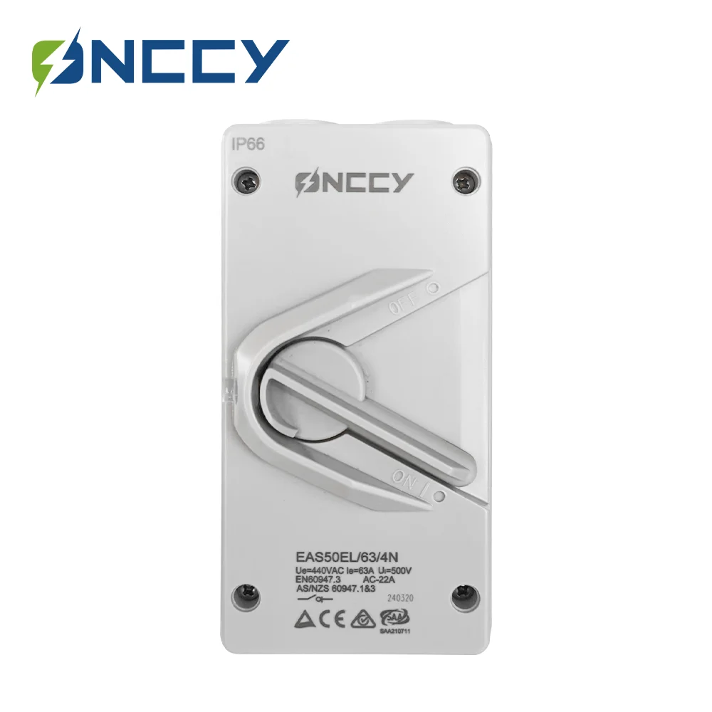 ONCCY AC Isolation Switch,440V 1P 2P 3P 4P,Enclosure Box, Disconnector Switches For Solar IP66 Waterproof