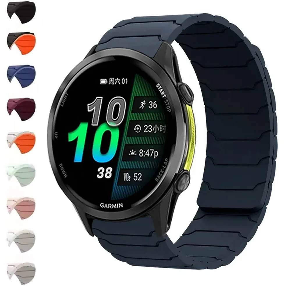 حزام سيليكون للغارمين Forerunner 570 970 265 965 165 55 نشط 6 5 20 مللي متر 22 مللي متر سوار معصم مغناطيسي للغارمين Venu 3 2