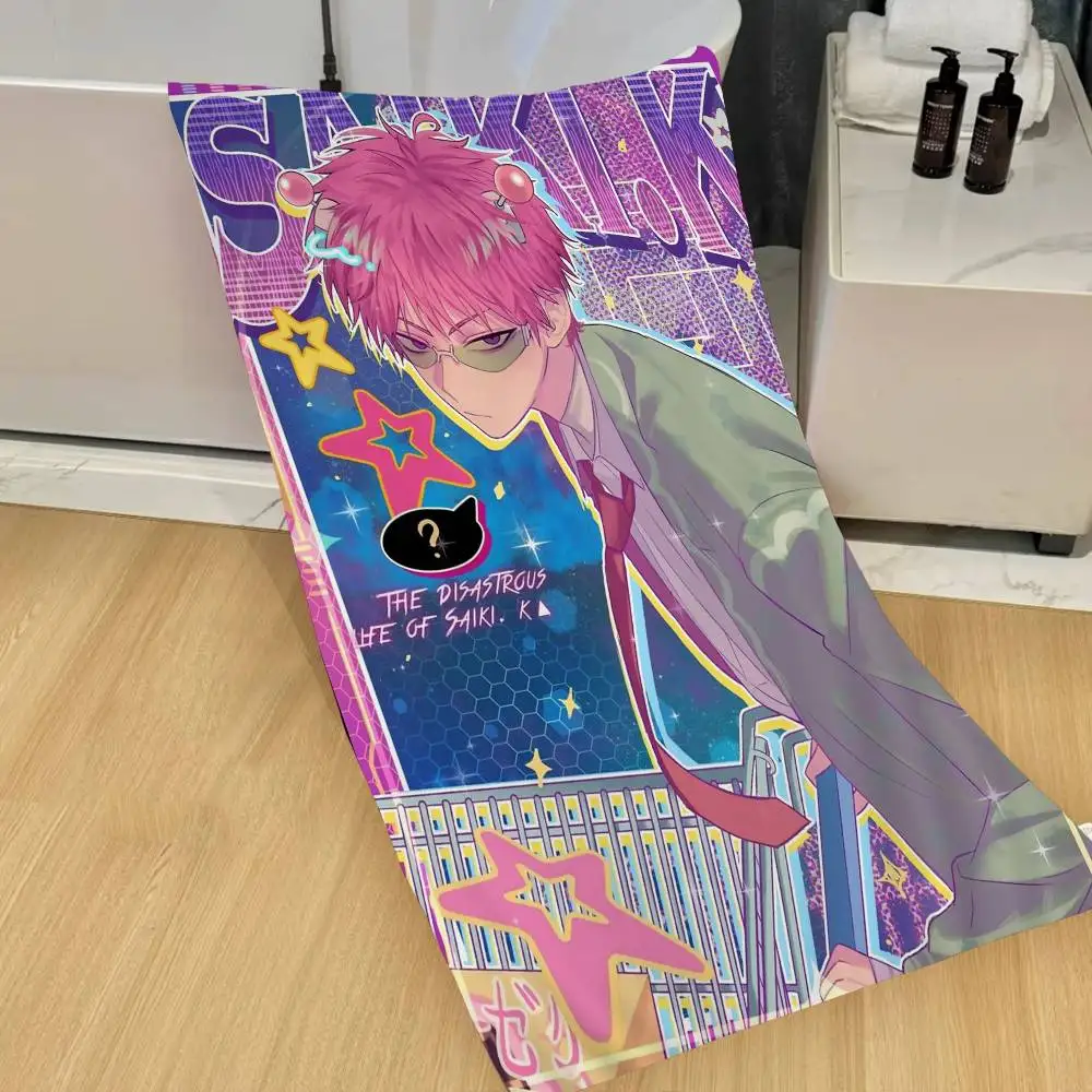 The Disastrous Life of Saiki K Anime Microfiber Beach Towel Absorbent Quick dry Soft Yoga Swimming Resort Mountain Climbing