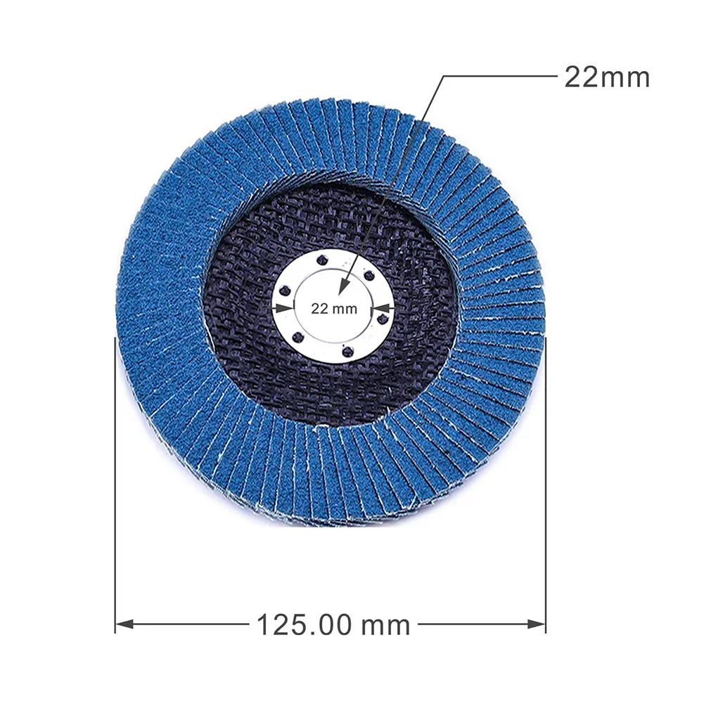 플랩 연마 디스크 그라인딩 휠 블레이드 앵글 연마기 샌딩 도구, 13000 Rpm, 40 Rpm, 60 Rpm, 80/120 그릿, 125mm, 5 인치, 1 개