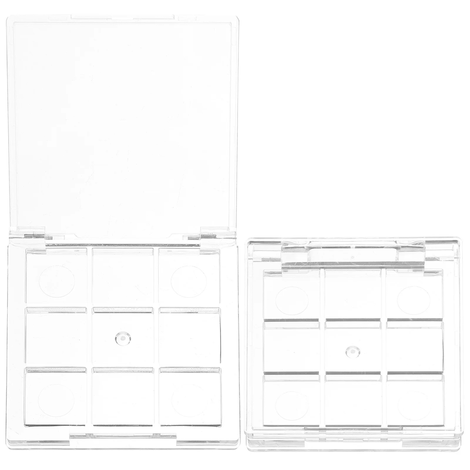 

2Pcs Transparent Empty Eyeshadow Containers Durable Plastic DIY Makeup Pallets Storage Organizer Empty Eyeshadow Tray