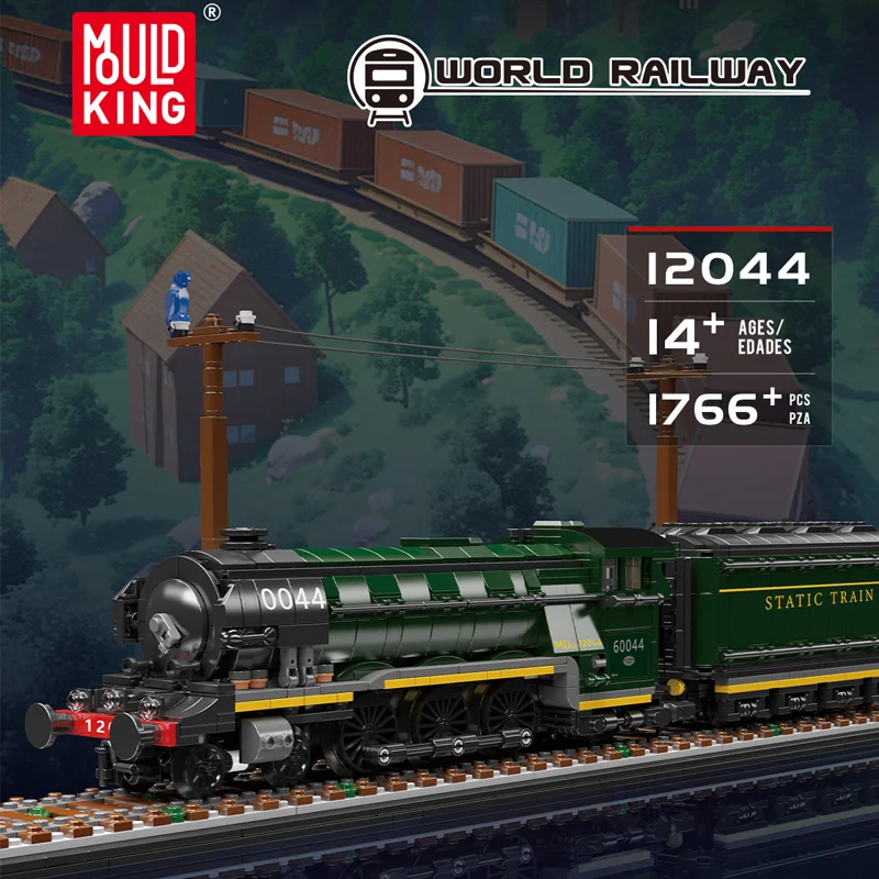 1766 STKS Mold King 12044 Flying Scotsman Spoorweg Bouwstenen Montage Trein Set Educatief Speelgoed Kinderen Geschenken