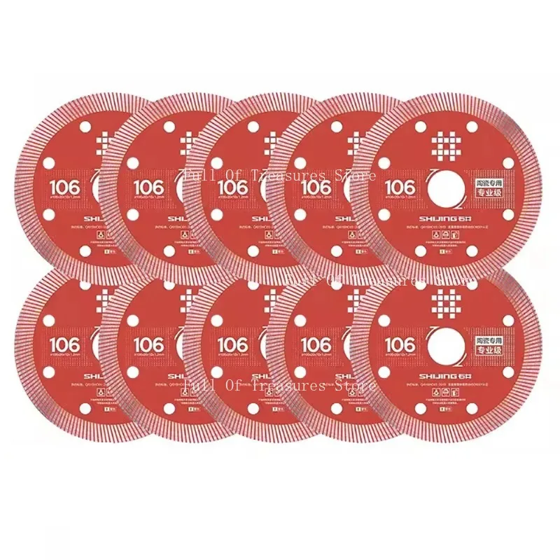 10PCS SHIJING 106MM Wet Dry Cutting Disc Stone Marble Slate Ceramic Tile Cutter Ultrathin Diamond Saw Blade Emery