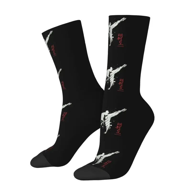 Funny Taekwondo Kick Socks Women Men Warm 3D Print Fighter Martial Arts Football Sports Socks