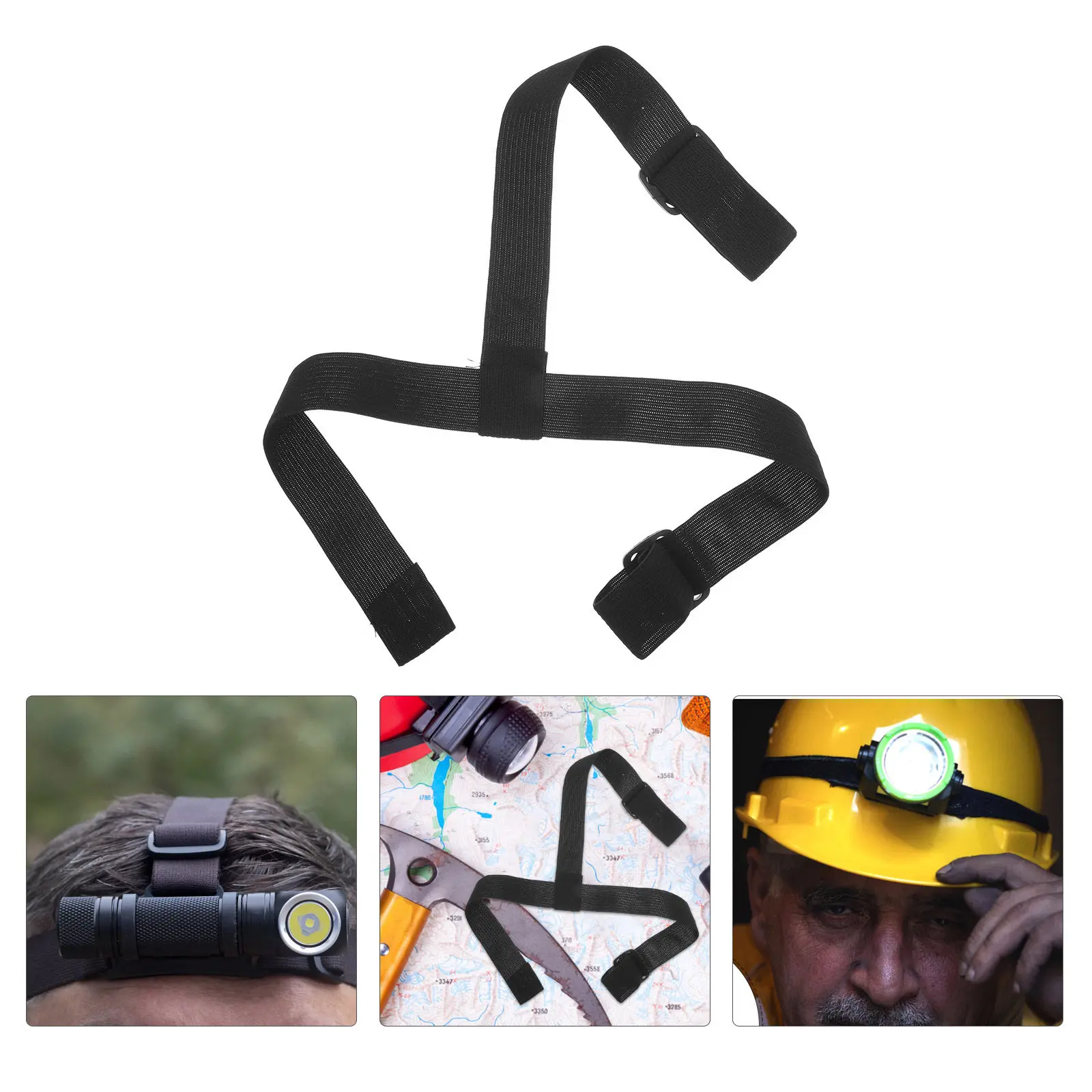 10Pcs Headlamp Elastic Strap Adjustable Replacement Band for Outdoor Hiking Running Headlight Holder Black Replacement Bands