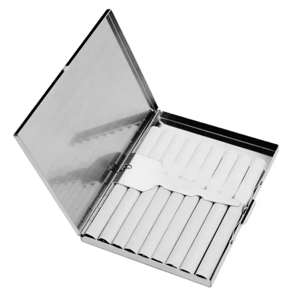 Ultra-slim Creative Stainless Steel Cigarette Carry Case Storage Box Smoker Gift New