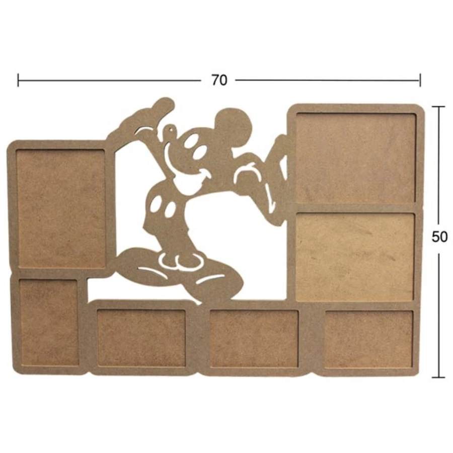 ÇER90 Multi Picture Frame, Unpainted Raw Wood Mdf Frame