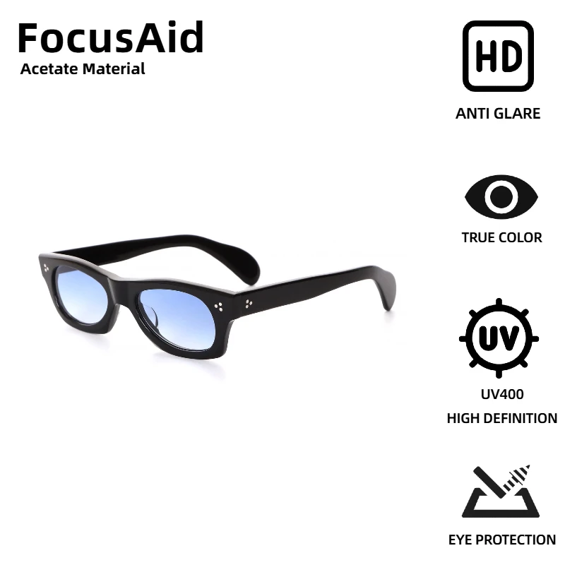 

FocusAid Classic Retro Niche Design Fashion Women's Sunglasses Acetate Men's Retro Trend Sunglasses UV400 Nylon Lenses