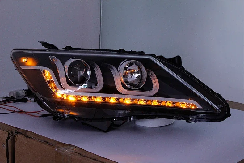 LED Car Head Lamp para Toyota Camry 2012 2013 2014 V40, farol, farol impermeável com SignalLED sequencial